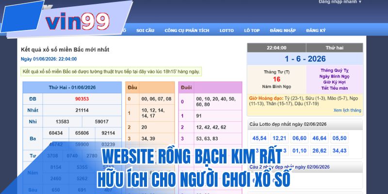 Website rồng bạch kim rất hữu ích cho người chơi xổ số